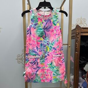 Lilly Pulitzer Pink and Green Floral Kids Dress